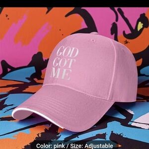 Pink 'God Got Me' Adjustable Cap